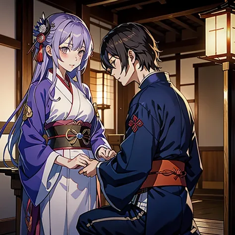 Akechi Mitsuhide and Nohime，komono，kimono，first love，Gifu Castle