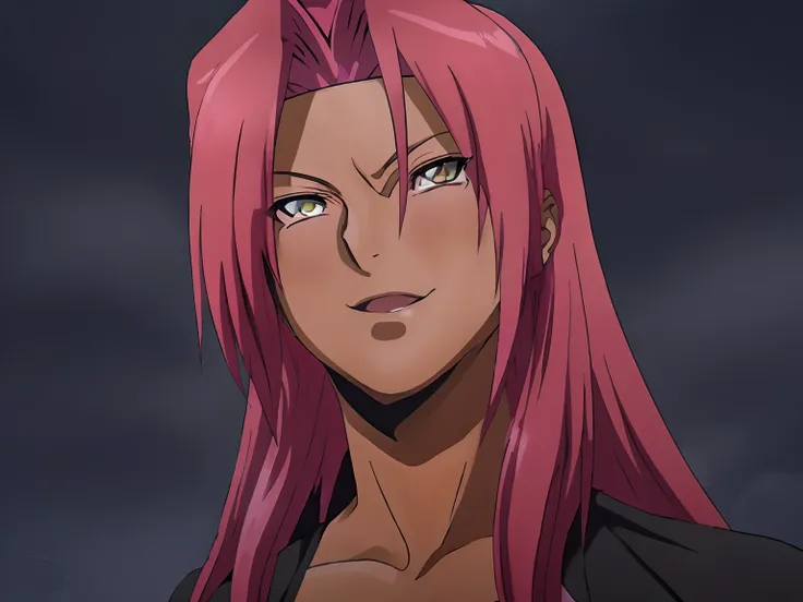 anime image of a woman with pink hair and a black top, sakura haruno in slug sage mode, haruno sakura, sakura haruno, roguish smirk, bara, nefarious smirk, tsukasa dokite, sil from species, hannah yata, menacing look, menacing pose, darius puia, inspired b...