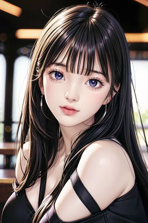 ((Classic thick voluminous bangs:1.1)),(((Longer, heavy be, More voluminous side locks:1.1))),, hime-cut, Hairstyle with straight bangs, Round face with dull bangs, dull with long hair、Bangs are cut straight, (((Full body, thighs thighs thighs thighs))),20...