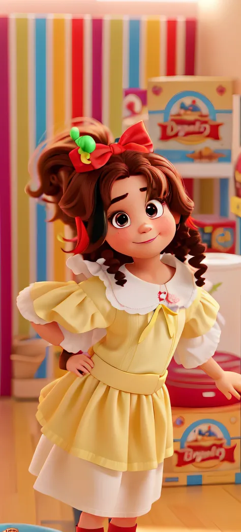 UMA GAROTINHA DE 3 ANOS, BRANQUINHA, red bow in hair, PIXAR DISNEY, ALTA QUALIDADE, BOA QUALIDADE