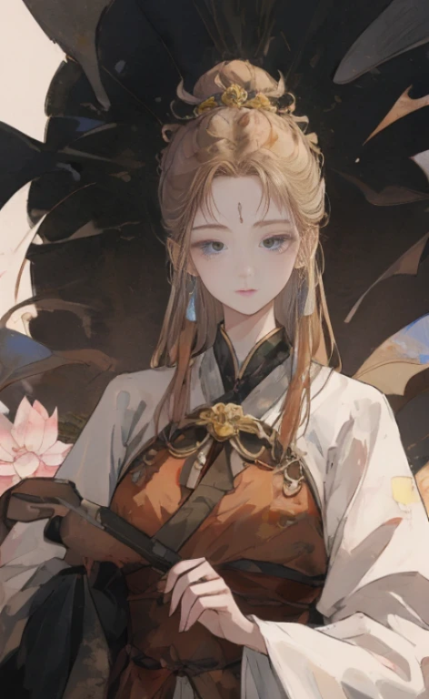 a girl, ancient chinese clothing, full body, sunlight, clear face, clean white background, masterpiece, super detail, epic composition, ultra hd, high quality, extremely detailed, official art, uniform 8k wallpaper, super detail streamer,