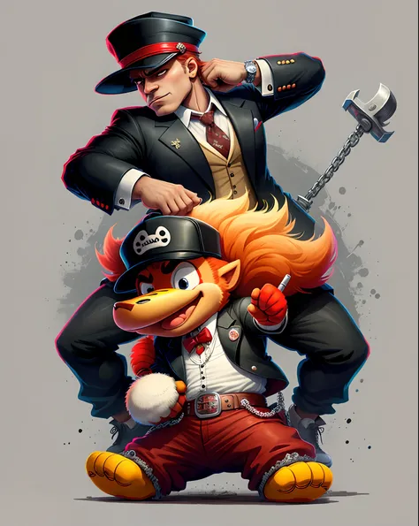 Famous cartoon animals gangster