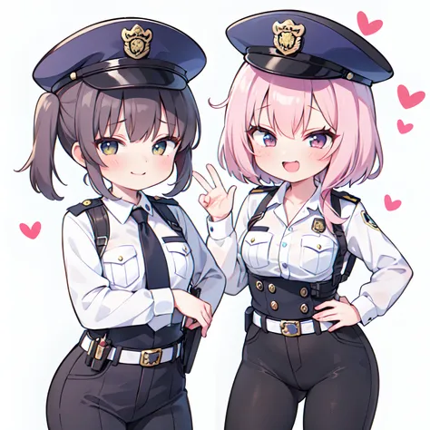 (best quality:1.2),(masutepiece:1.2),  multipel girls,hightquality、hight resolution、high quality、2girls。policewoman。female cop。l...