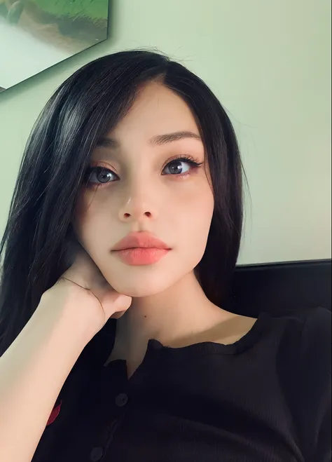 Seductive Eyes Realistic Black Color Cute Anime HD 8k Cute Real Asian Eyes.