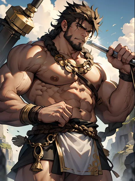 ((Heracles)), Strong male warrior, giant club.