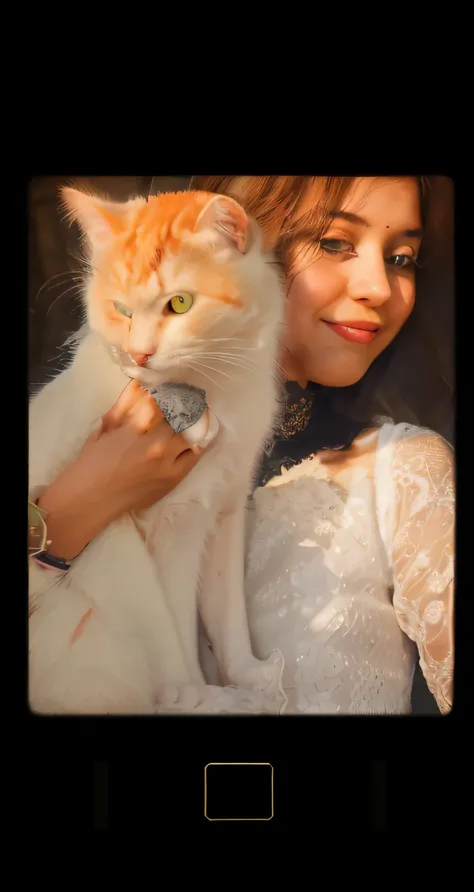 Create the same theme with me and my cat. The angel of the pic can be magical using beautiful colors