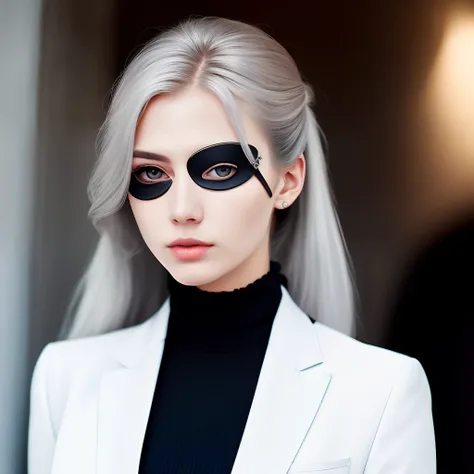 Gray-haired old lady(full bodyesbian)(Standing)
Gray hair that goes up to the length of the legs
Twin tails on both spreading
Eye patch on the face

Red suit to hide the skin

Cool
Good style
Good posture
Precision
Mysteriously、battleing、Real Women、solo wo...