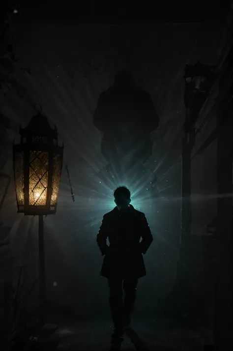 dark entities, Monsters, Monsters, World of Shadows, The play of light and shadows, Cold light, lantern, kerosene lamp, Lamp Light, lighthouse, Man in coat, Humanoid silhouettes