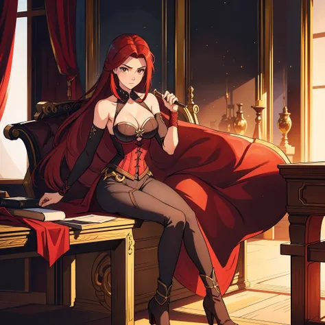 Erza Scarlet is one of the main characters in the series. The young woman with scarlet hair and brown eyes is described as an amazing woman, very strict and who does not admit when others make mistakes. Shes a slender, Figura elegante com curvas bem desenh...