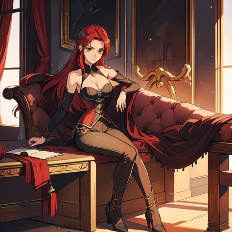 Erza Scarlet is one of the main characters in the series. The young woman with scarlet hair and brown eyes is described as an amazing woman, very strict and who does not admit when others make mistakes. Shes a slender, Figura elegante com curvas bem desenh...