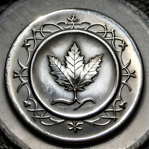 A coin with the symbol of "silver leaf" with a fictional medieval era style