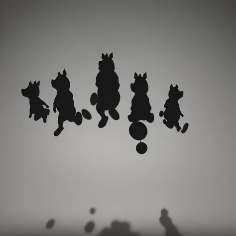 Jumping piggies silhouette