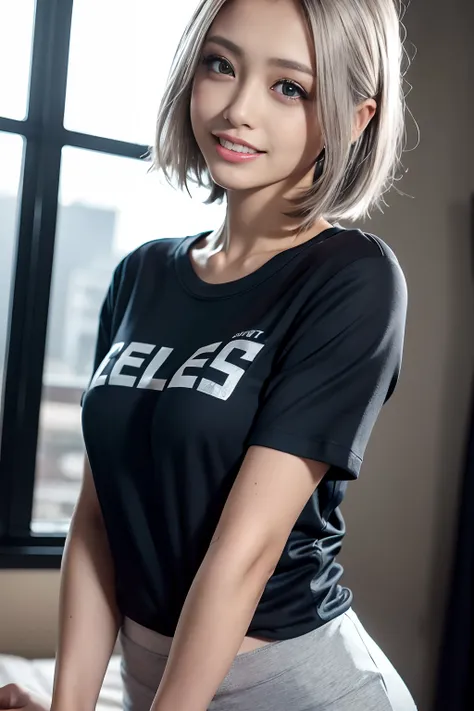 Masterpiece, 8K, award-winning photos, photorealistic, realistic, ultra detailed, ultra high definition, ray tracung, 
_
the most beautiful, 22 years old ,(sexy,Japanese idol, gray hair, short hair),shiny skin , detailed skin , detailed face , detailed eye...