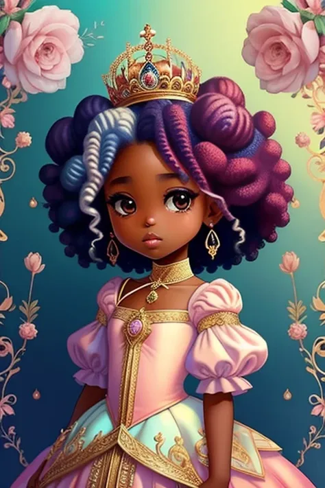 Linda Princesa afro, princesa da Lua, castelo , Chibi, real, arte, 
yang08k, fotografia, bonito, colorido, realista,
obras-primas, qualidade superior, melhor qualidade, arte oficial, beautiful and aesthetic,