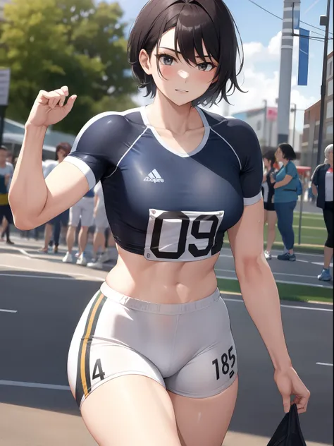 Handsome Mature athlete Tomboy Short hair,