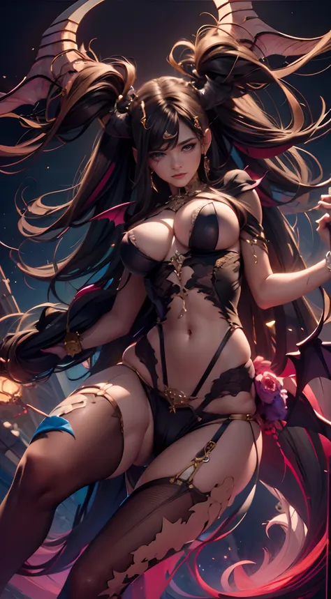 (masterpiece, top quality, best quality, offcial art, beautiful and aesthetic:1.2), (1 beautiful and sexy ((succubus demon))), (...