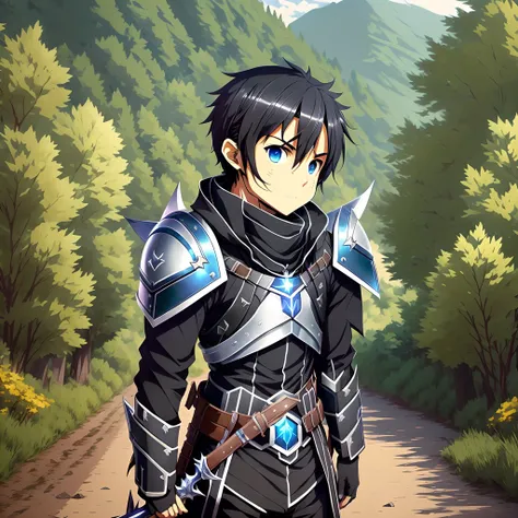 face of kirito, Sword ART online,solo, HD ultra resolution,First season, style anime 2d ,Close to the original --auto --s2