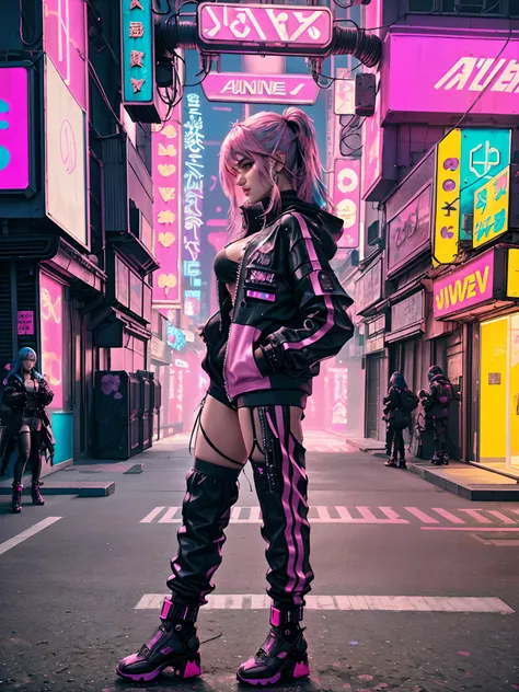 (masterpiece, top quality, best quality, official art, beautiful and aesthetic:1.2),(1 Sofia Boutella cyberpunk girl:1.4),([pink|blue] hair:1.5),((extreme detailed face)),(fractal art:1.3),(colorful:1.5), ((highly detailed face)), hyper detailed,(Mechanica...