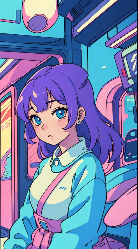 City Pop Style Art, Futuristic Yet Lofi, Retro, Vintage, Ghost