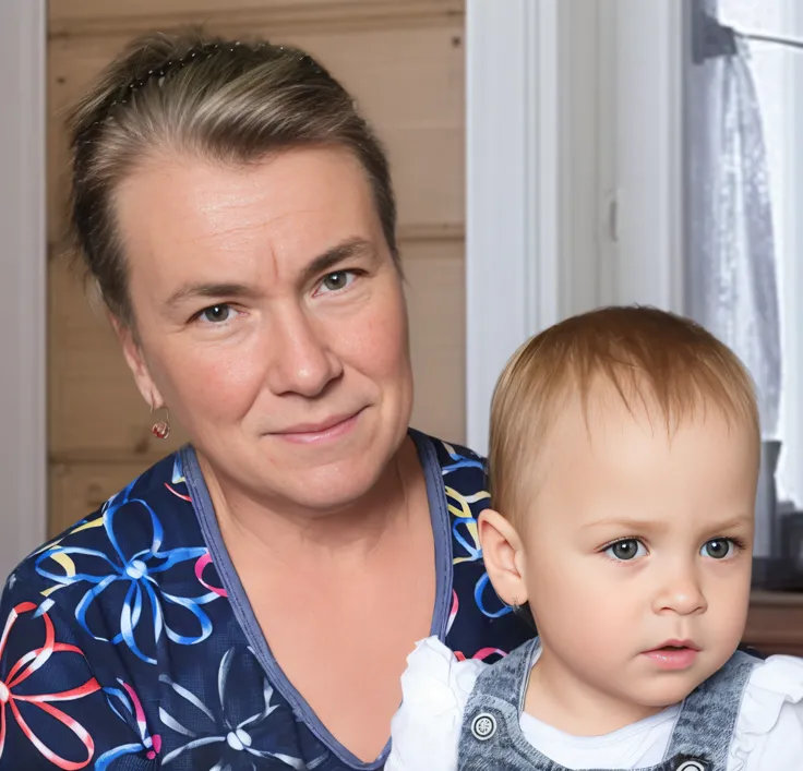 give birth to a child, Who is sitting on a bed with balloons, Close-up adorable, close up portrait shot, Intense expression, cute portrait, portait image, 7 0mm portrait, soft portrait shot 8 k, extreme close up portrait, photo portrait, An innocent look, ...