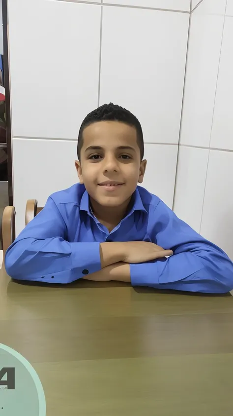 there is a young boy sitting at a table with a donut, riyahd cassiem, ismail, mohamed chahin, mohamed reda, atef, mateus 9 5, boy with neutral face, icaro carvalho, by Almeida Júnior, edu souza, reyyan, young boy, caio santos, ronaldo nazario