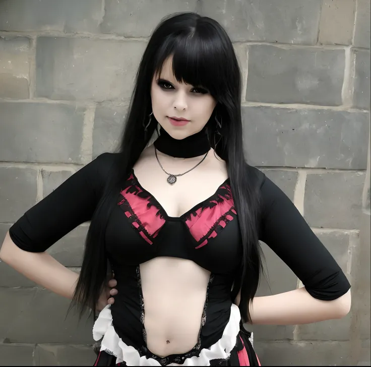 Gothic emo girl with big ass and big