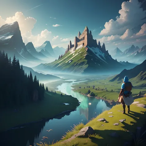 Step into the vast and breathtaking world of ‘The Legend of Zelda’ and harness the power of AI to create an awe-inspiring landscape inspired by the game. Imagine standing on a grassy hill overlooking the sprawling kingdom of Hyrule, with the iconic Hyrule ...