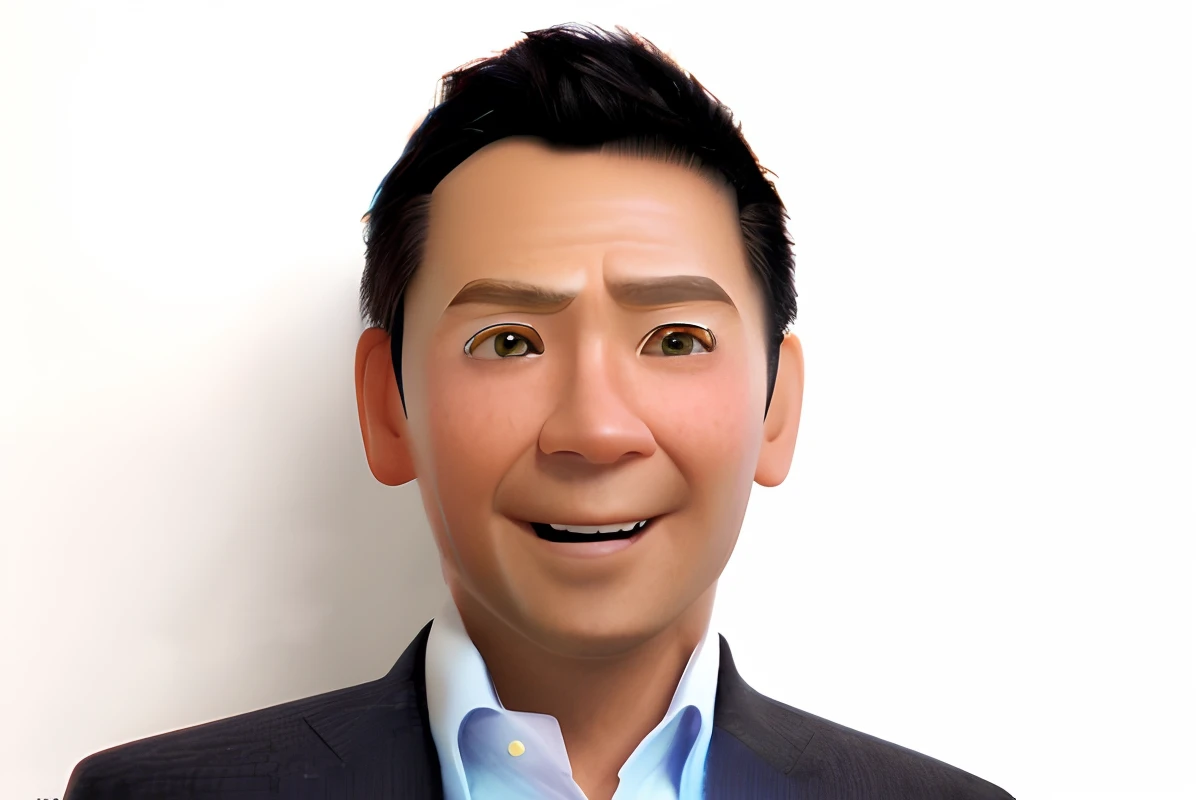 Pixar-style portraits、a smile、s Office、natural skin textures、4k textures、HDR、Convoluted、A highly detailed、Sharp focus、Cinematic Look、ultra-detailliert