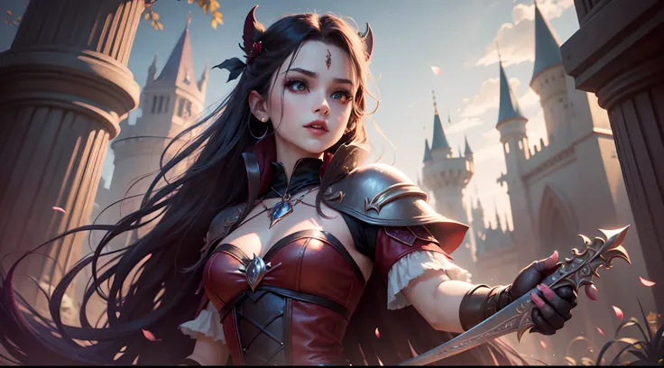 vampire Disney warrior princess, cute, aesthetically pleasing, 4k --auto --s2