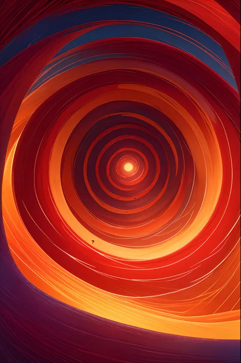 An abstract masterpiece with a red color palette. The focal point of the artwork is a large propeller-shaped spiral that occupies the center of the canvas. The spiral consists of intricate patterns that radiate outwards, creating a mesmerizing visual effec...