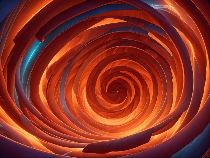 An abstract masterpiece with a red color palette. The focal point of the artwork is a large propeller-shaped spiral that occupies the center of the canvas. The spiral consists of intricate patterns that radiate outwards, creating a mesmerizing visual effec...