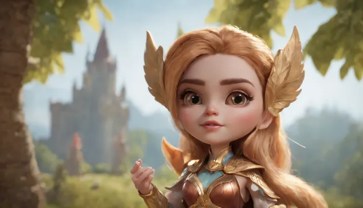 "Angela, Cute and cuddly characters in League of Legends, High-quality 3D illustrations and incredible detail. Michelle Bolsonaro:1.5, Anti-Matthews Fernandez, Youji."