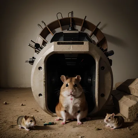 Hamster gun army angry