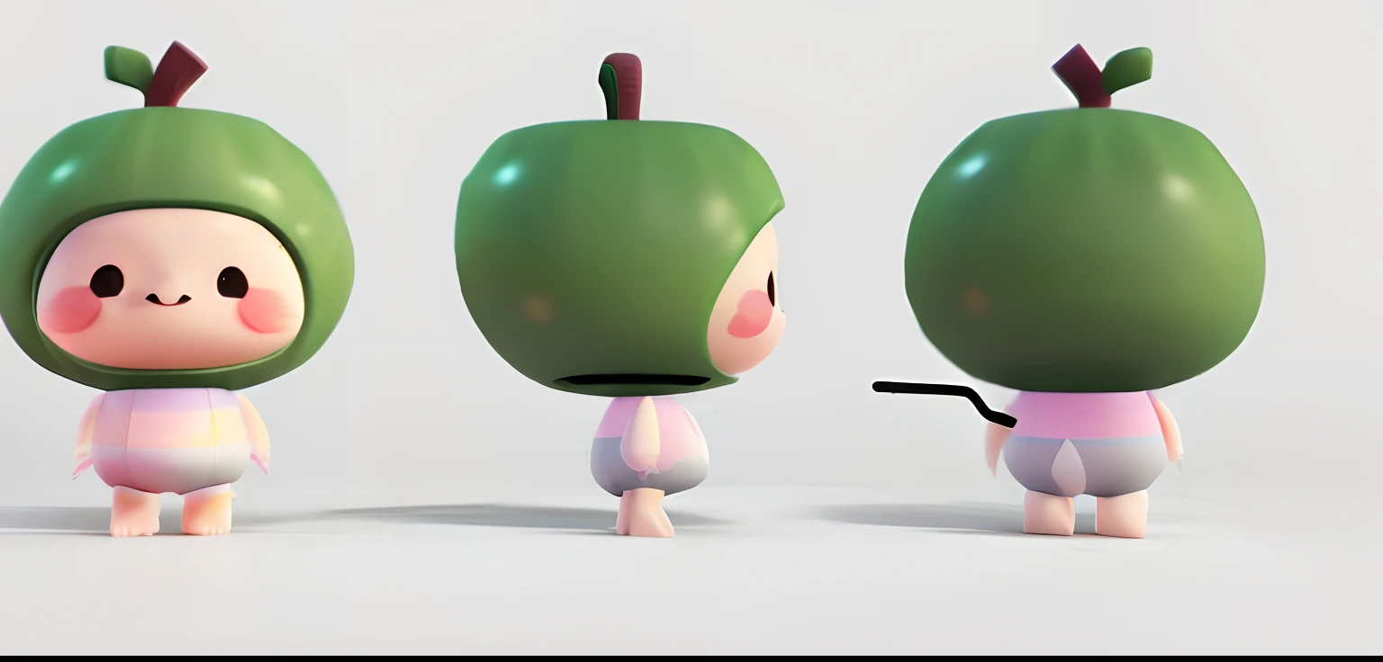 Three cartoon characters of dragon fruit, 3D model of a Japanese mascot, C4D, 3 d character, 3d character, character animation, animation style render, Character modeling, an animated character, cute 3 d render, stylized character, 3D characters, character...