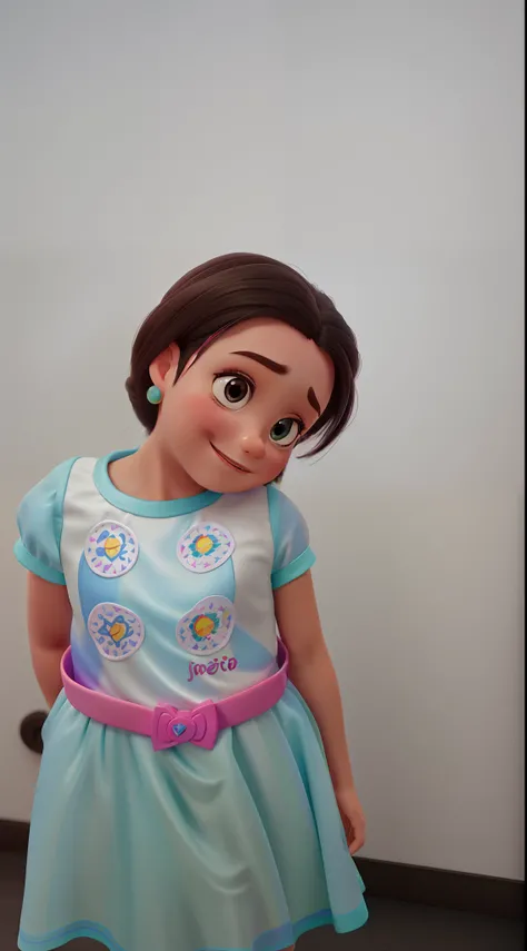 uma princesinha estilo pixar, rainbow color dress, great quality, melhor qualidade