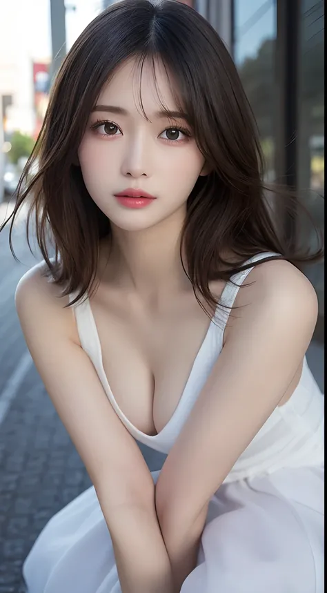 finely detail, hight resolution, hightquality、Perfect dynamic composition, Beautiful detailed eyes, Medium Hair, small tits、Natural Color Lip,Kamimei、Shibuya、20 years girl、1 persons、Transparent skin、Glowing hair、masutepiece, Best Quality, Illustration, Ult...