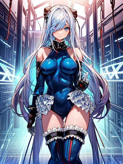 (1girl in,  (digital) ( (Inside a futuristic experimental facility:1.2), medium breasts, (fril swimsuit, thighs thighs thighs thighs, Detached sleeves)) , Best Quality, marierose,、Hypnorola
Eyes in the sky、1girl in,Emotionless facial expressions,,(Multiple...