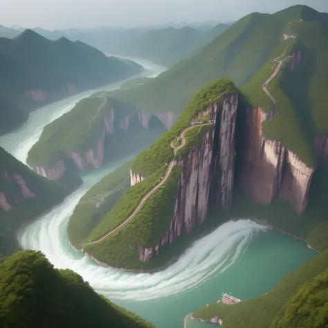 Boundless falling wood Xiao Xiao, endless Yangtze River rolling