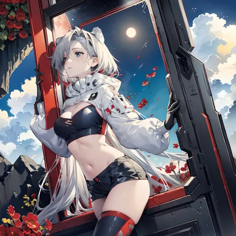 Red transparent sex outfit，full bodyesbian，Flower frame，Decorative panels， abstract artistic，  Color splattering，Fibonacci， starrysky， natta， exteriors， Clouds， Eau， Sumeru， Clouds， themoon