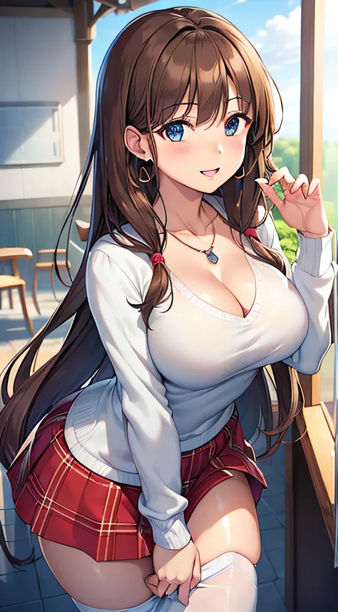 ((masutepiece, Best Quality, hight resolution, nffsw, Perfect Pixel, depth of fields, 4K, nffsw, nffsw)), 1girl in, Single, Solo,  Beautiful Art Style, ((Long hair, Brown hair)), (Blue eyes:1.4, rounded eyes, Beautiful eyelashes, Realistic eyes), (Detailed...