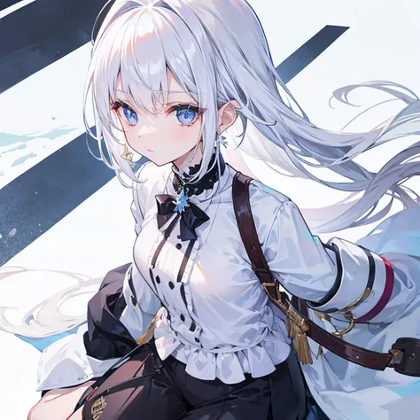 A girl with white hair