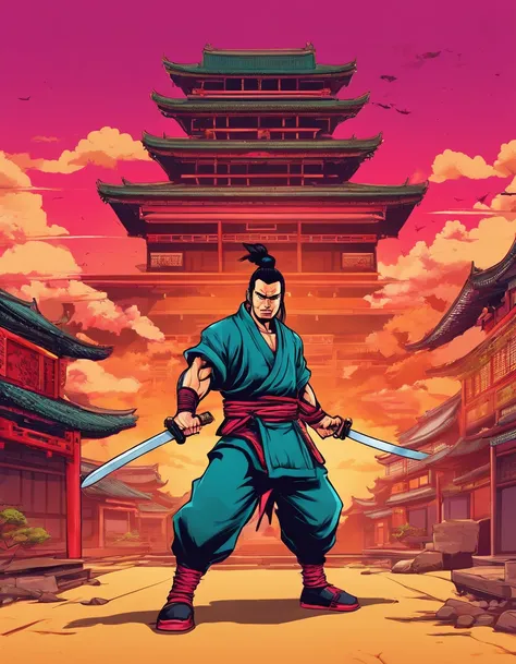 A highly qualified fighter, Angry samurai。 epic image,
Chinese architecture in China
A ninja, Weapons, komono, style of anime