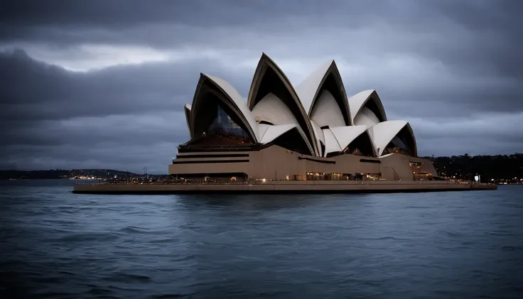 The Sydney Opera House was destroyed by a monstrous tsunami，disaster movie，《2012》Scene in ，Huge waves，Cinematic footage，Real-world scenarios，Vast space