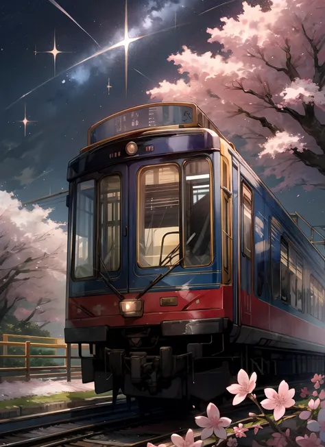 Cherry Blossom Starry Sky Train