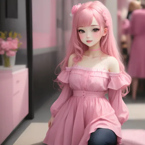 Pink, beautiful girl, pink theme, modern girl