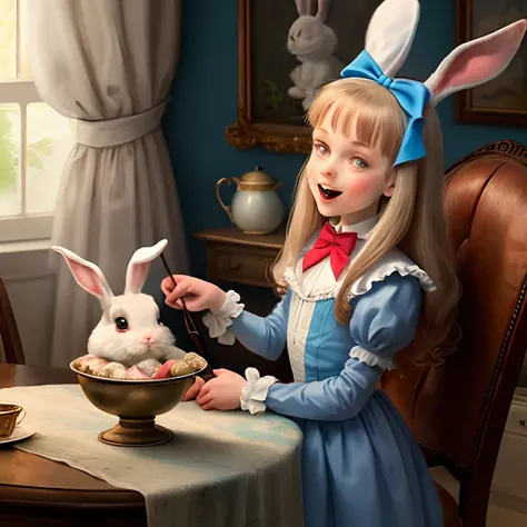 Alice in wonderland with the rabbit nasty