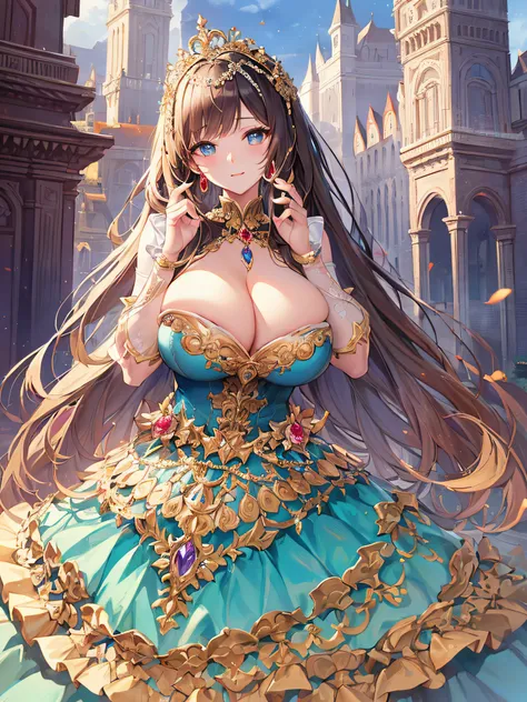 anime artstyle,Masterpiece,(Best Quality), (Super Detail),(Very Delicate and Beautiful),(Solo),((full body portrait)),full body,full body portrait,(detailed face and eyes),jewel-like beautiful eyes,((1 princess in a beautiful embroidery and jeweled rococo ...