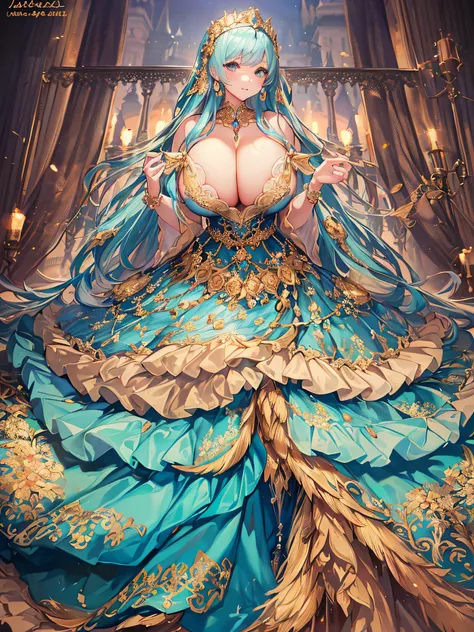 anime artstyle,Masterpiece,(Best Quality), (Super Detail),(Very Delicate and Beautiful),(Solo),((full body portrait)),full body,full body portrait,(detailed face and eyes),jewel-like beautiful eyes,((1 princess in a beautiful embroidery and jeweled rococo ...