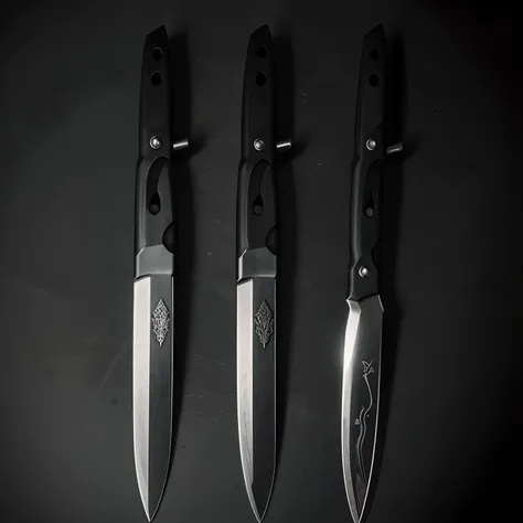 Knife design, steel, darkened, gothic