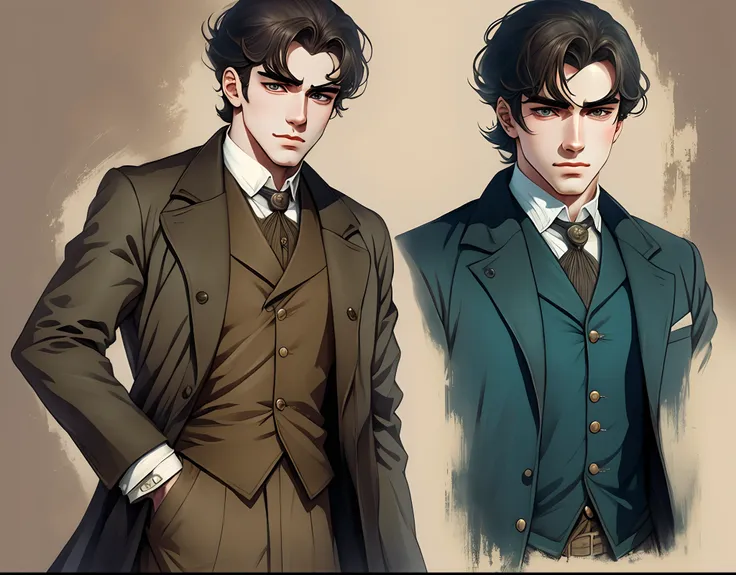 british 1900's man, anime style --auto --s2